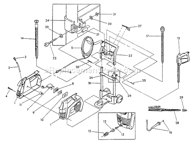 Page A Diagram and Parts List for 0583-0  Briggs and Stratton Pressure Washer